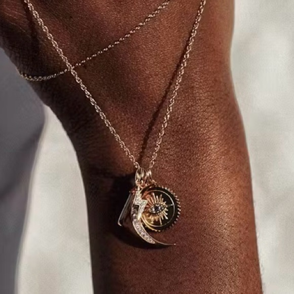 Maison Miru Sterling Silver Mini Lightning Bolt Pave Charm NEW - Picture 4 of 5